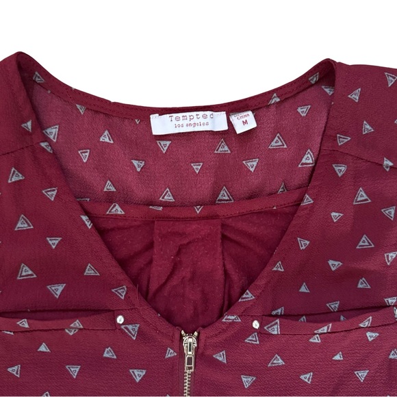 Burgundy Bliss Blouse Sz M - Picture 9 of 10